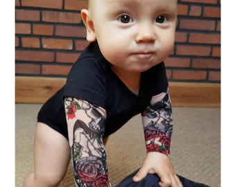 Realistic Tattoo Sleeve Baby Romper