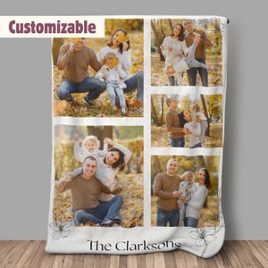 Personalized Photo Blanket, Photo Blanket with Text, Personalized Gift, Memorial Blanket, Anniversary Gift, Couples Gift, Family Blanket