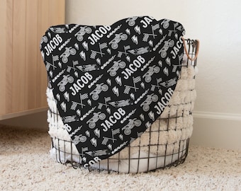 Personalized Motocross Blanket Custom Baby Blanket Custom Name Blanket Personalized Racing Blanket Custom Name Blanket Personalized Blanket