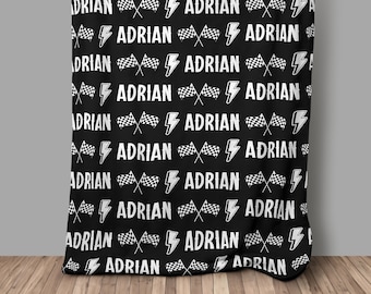 Custom Racing Blanket Personalized Racing Blanket Custom Baby Blanket Custom Name Blanket Personalized Motocross Blanket Racing Flag Blanket