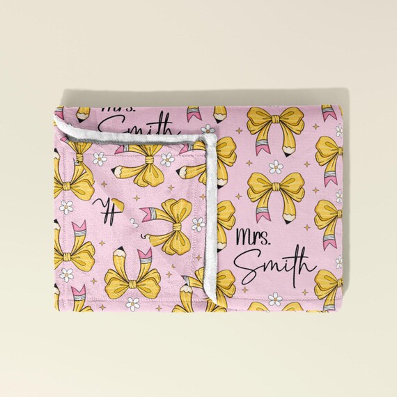 Personalized School Blanket Custom Teacher Blanket Custom Teacher Gift Personalized Teacher Gift Teacher Pencil Blanket Teacher Appreciation