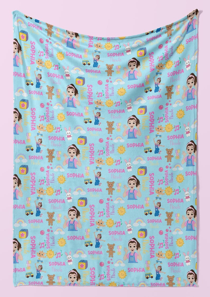 Ms. Rachel Custom Blanket Personalized Baby Blanket with Name Baby Shower Gift Toddler Birthday Present Kids Keepsake Gift Blanket Name image 5