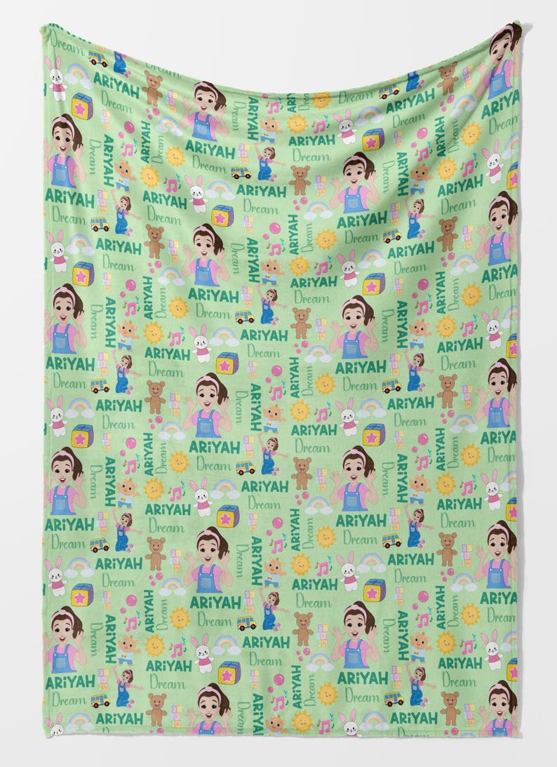 Ms. Rachel Custom Blanket Personalized Baby Blanket with Name Baby Shower Gift Toddler Birthday Present Kids Keepsake Gift Blanket Name image 8