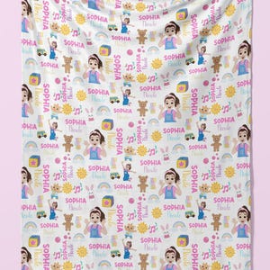 Ms. Rachel Custom Blanket Personalized Baby Blanket with Name Baby Shower Gift Toddler Birthday Present Kids Keepsake Gift Blanket Name image 2