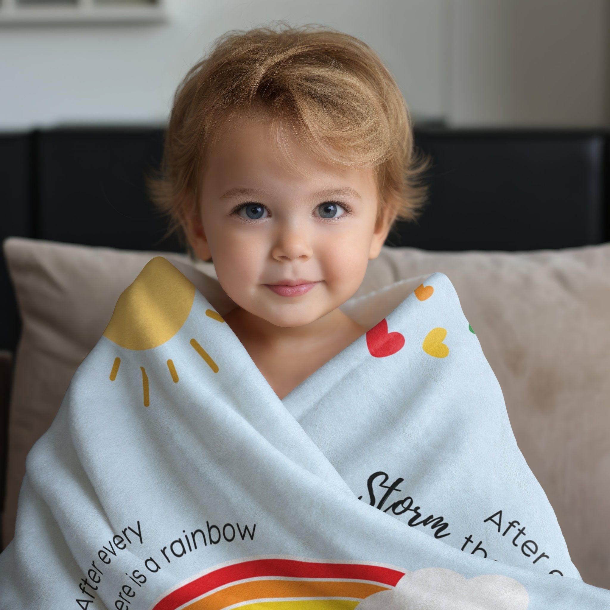 Personalized Rainbow Baby Blanket, Custom Blanket, Baby Blanket, Custom