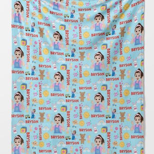 Ms. Rachel Custom Blanket Personalized Baby Blanket with Name Baby Shower Gift Toddler Birthday Present Kids Keepsake Gift Blanket Name image 7