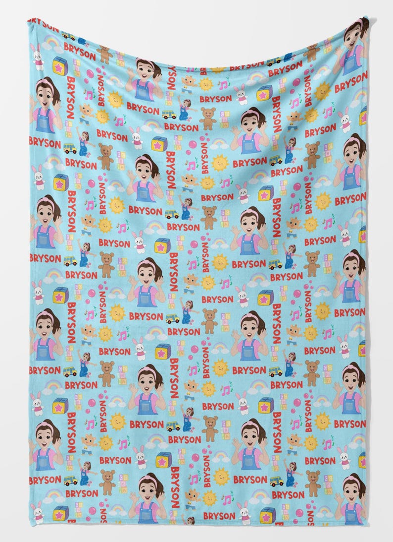 Ms. Rachel Custom Blanket Personalized Baby Blanket with Name Baby Shower Gift Toddler Birthday Present Kids Keepsake Gift Blanket Name image 7