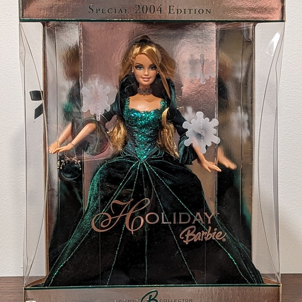 Special 2004 Edition Holiday Barbie, NRFB Mattel Collector barbie B5848, Wedding Barbie rich green velvet dress