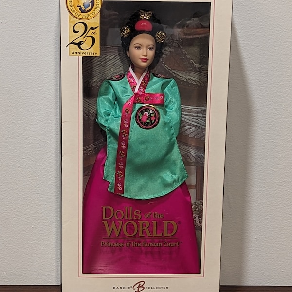 Rare Dolls of the World Princess of the Korean Court, NRFB 25th Anniversary Dolls of the world, HTF The Princess Barbie of the world