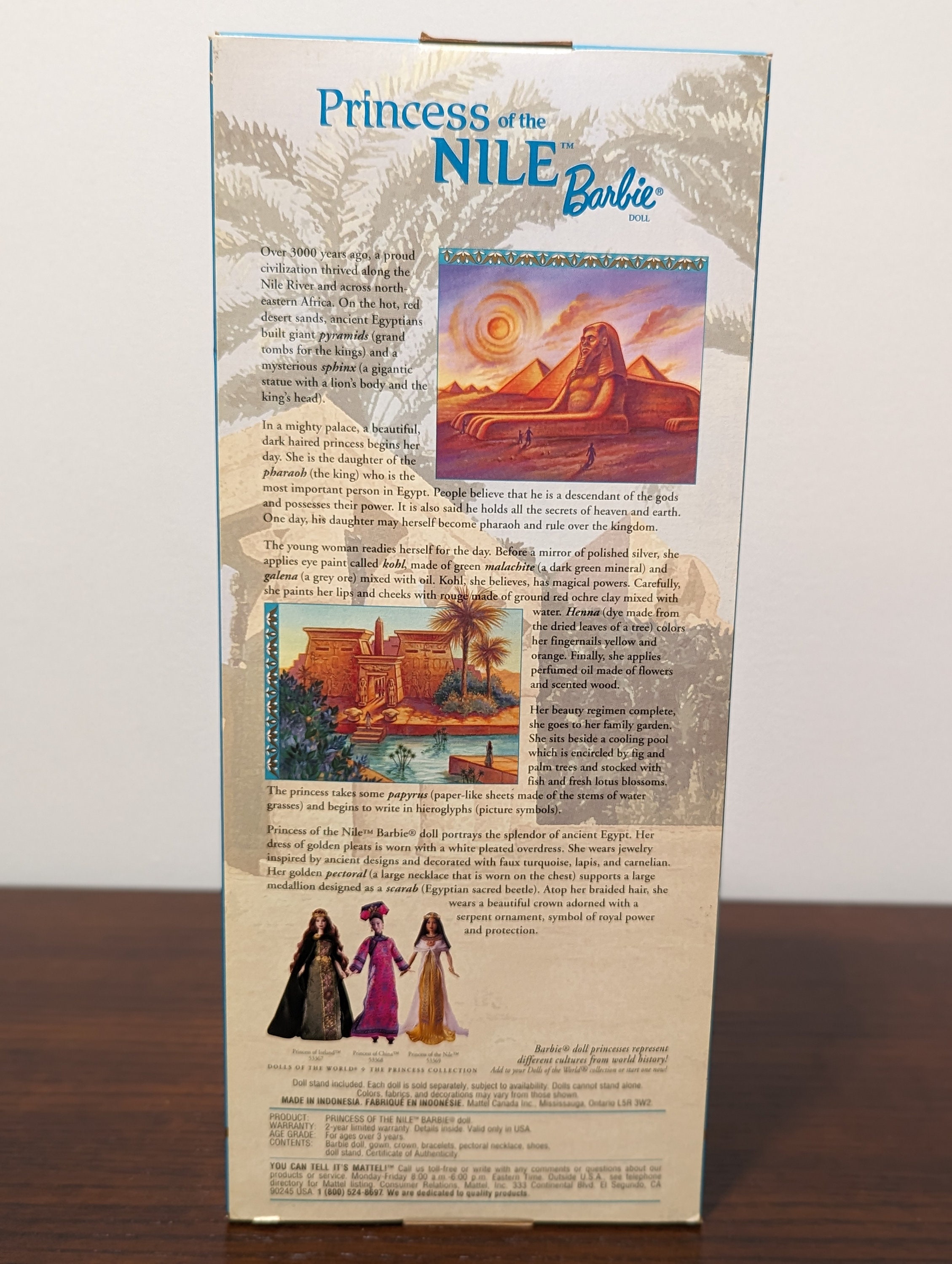 ナイル川の王女 マテル バービー、NRFB、美しいエジプト風バービー