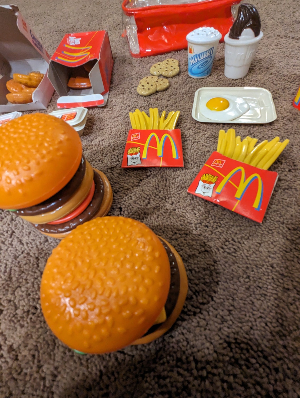 Vintage Mcdonald's Backpack Play Food Set, 2001 Mcdonald's Pretend Food