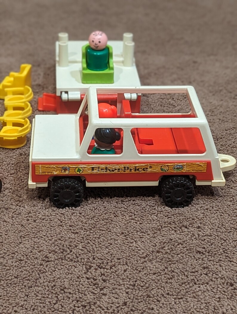 Vintage Fisher Price Camper Set, Set 991, 1980 Pop up Camper Set, Fisher Price Jeep With Camper
