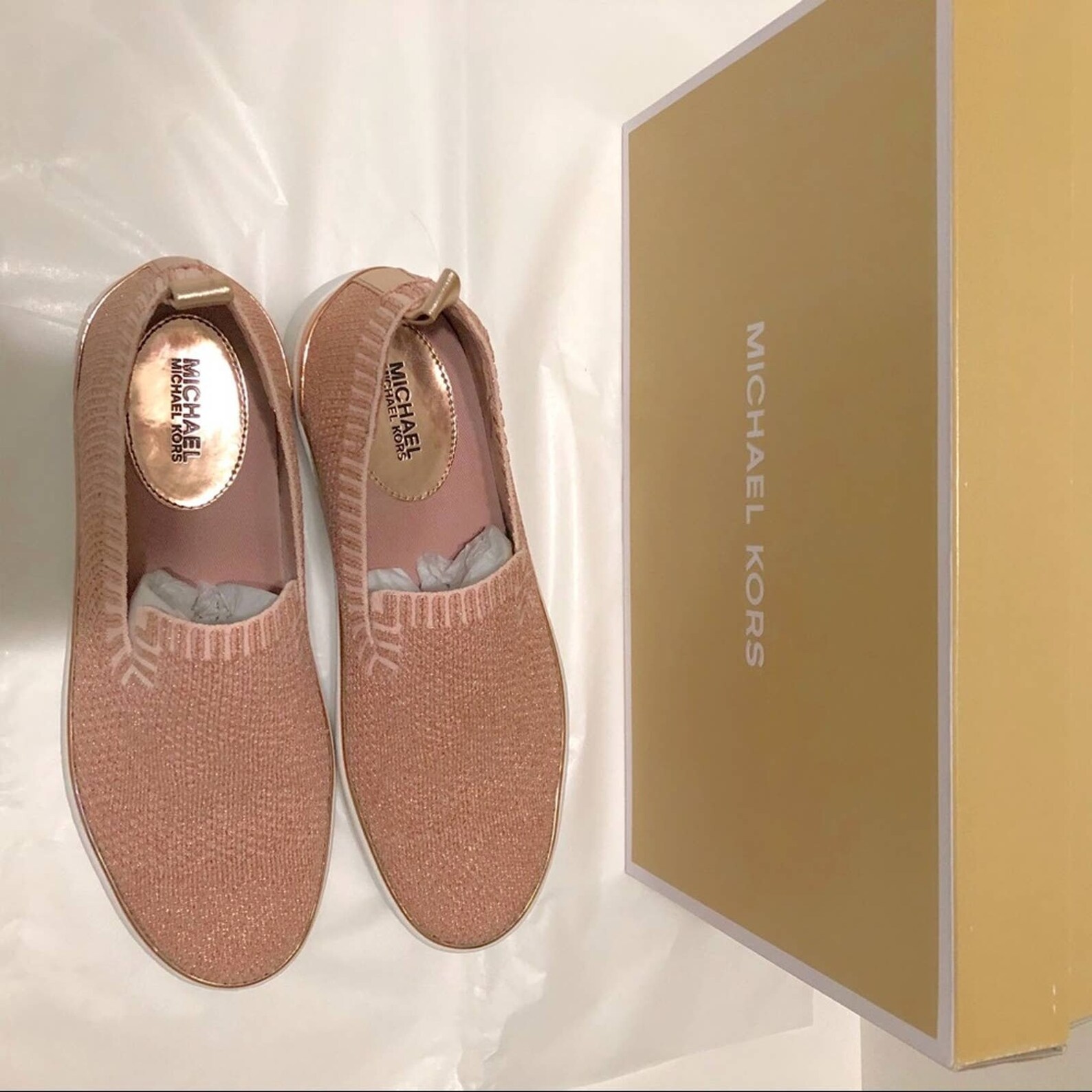 michael kors skyler slip on rose gold
