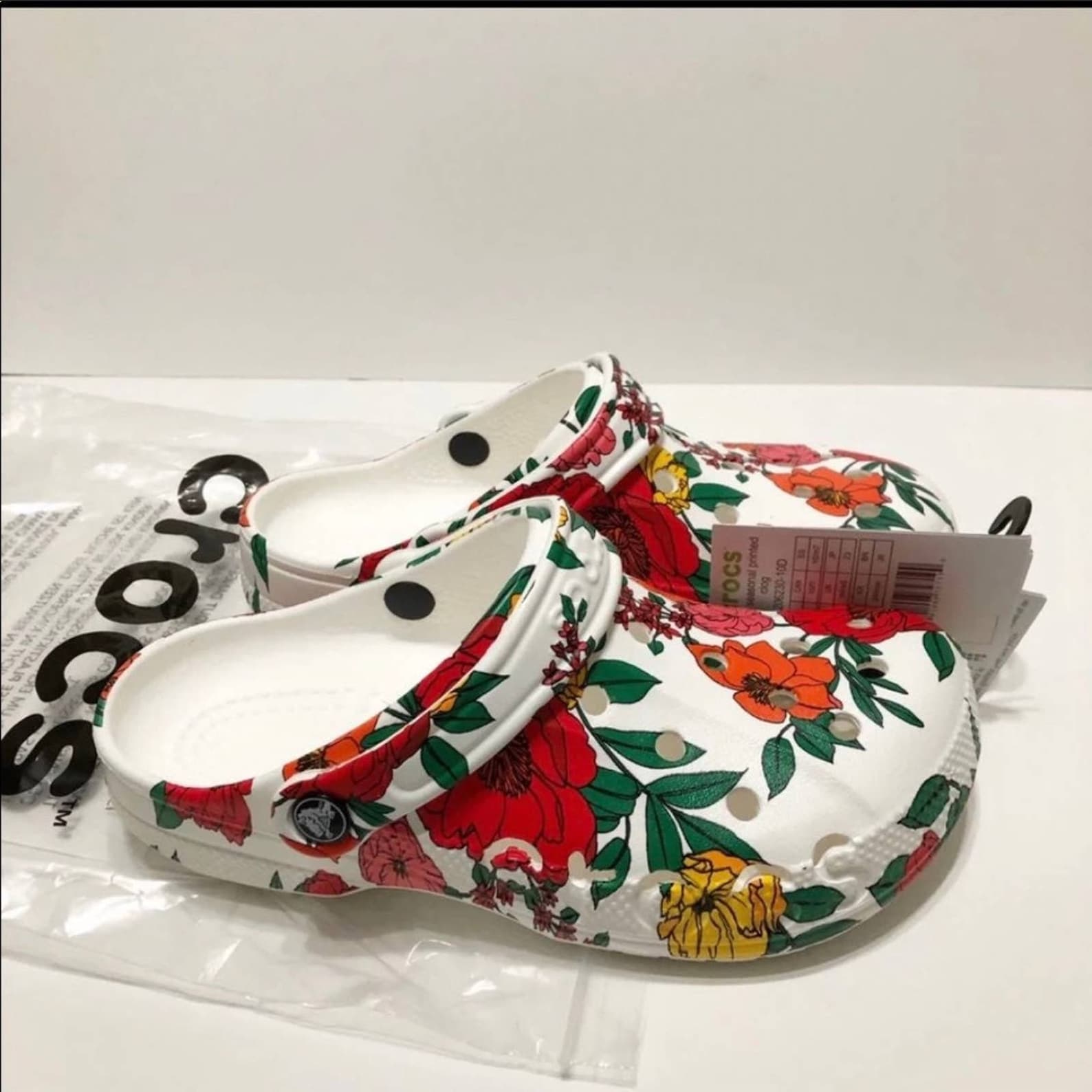 crocs classic floral clogs