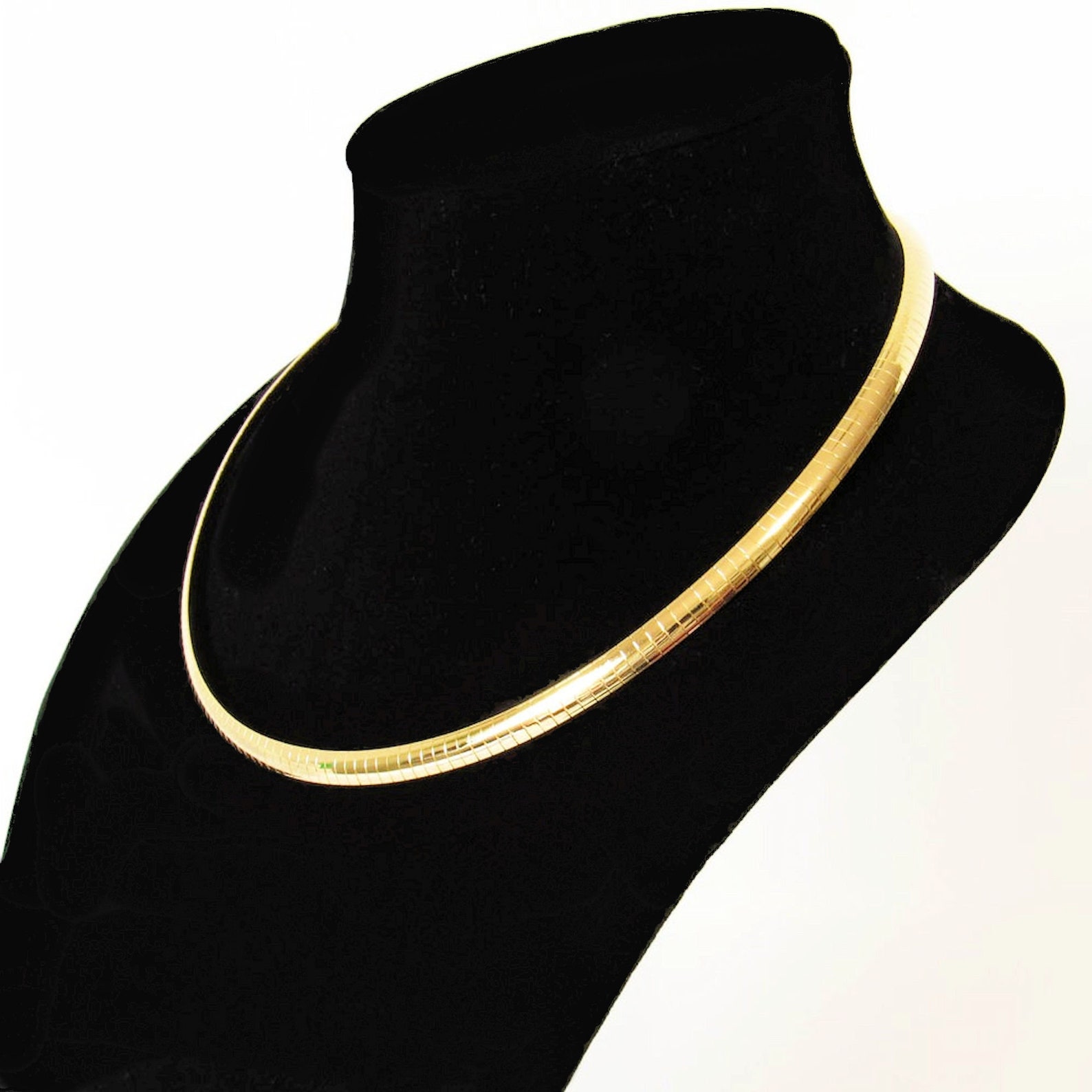 Gold Domed Omega Chain Women's Necklace with Box Clasp 5mm Etsy