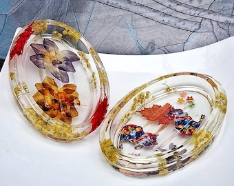 Handmade Resin Soap Dish With Real Dried Flowers