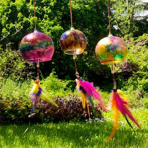 Furin, Traditional Japanese Wind Chimes. Hand-Blown and Hand-Painted Glass Bells