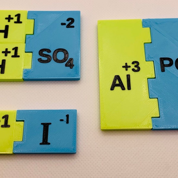 Ionic Bonding Learning Tiles | 3D Printed Learning Tools | Chemistry | Homeschooling Manipulatives