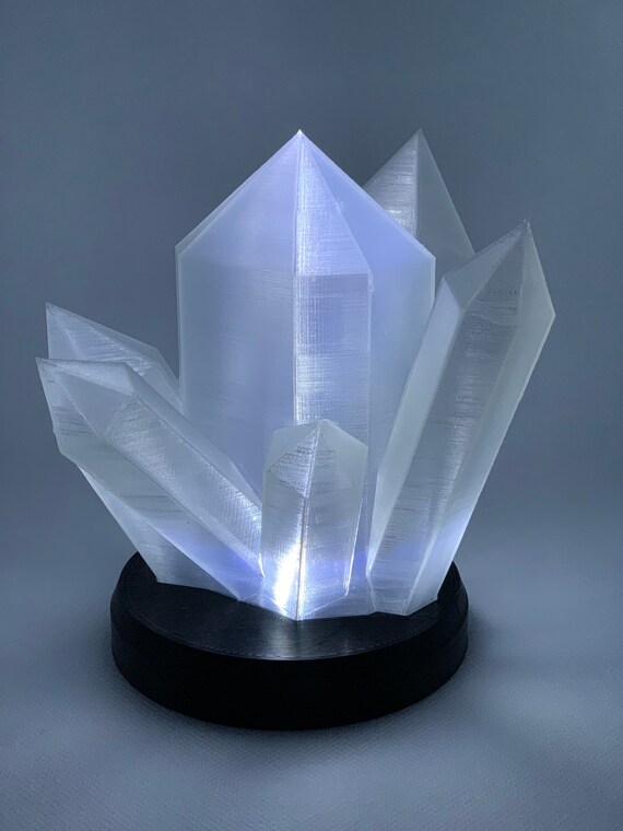 3D Printed Crystal Nightlight Quartz Crystal Light LED Etsy