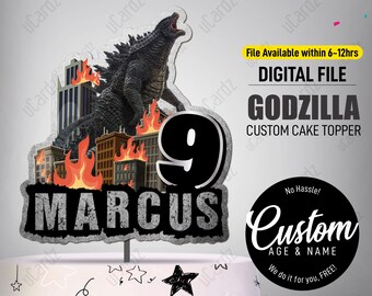 Godzilla Cake Topper Etsy Godzilla Cake Topper Etsy