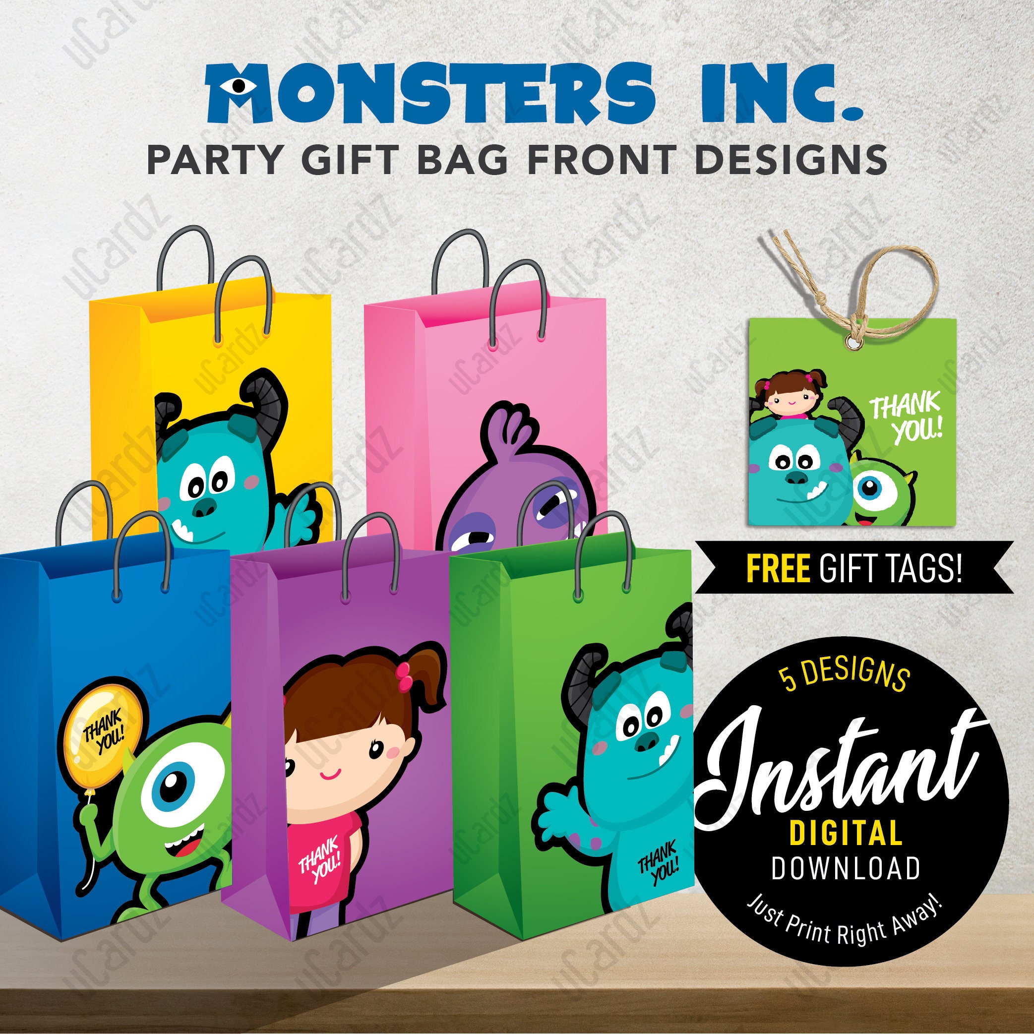 Printable Monsters Inc Party Loot Bag Fronts Monsters Inc | Etsy