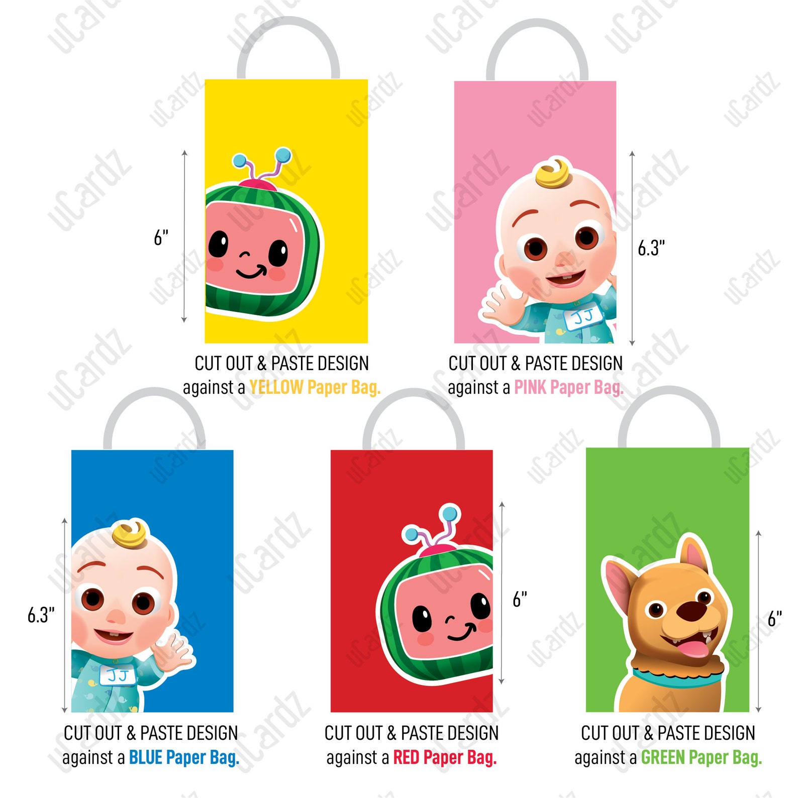 Printable Party Loot Bag Fronts Favor Etsy