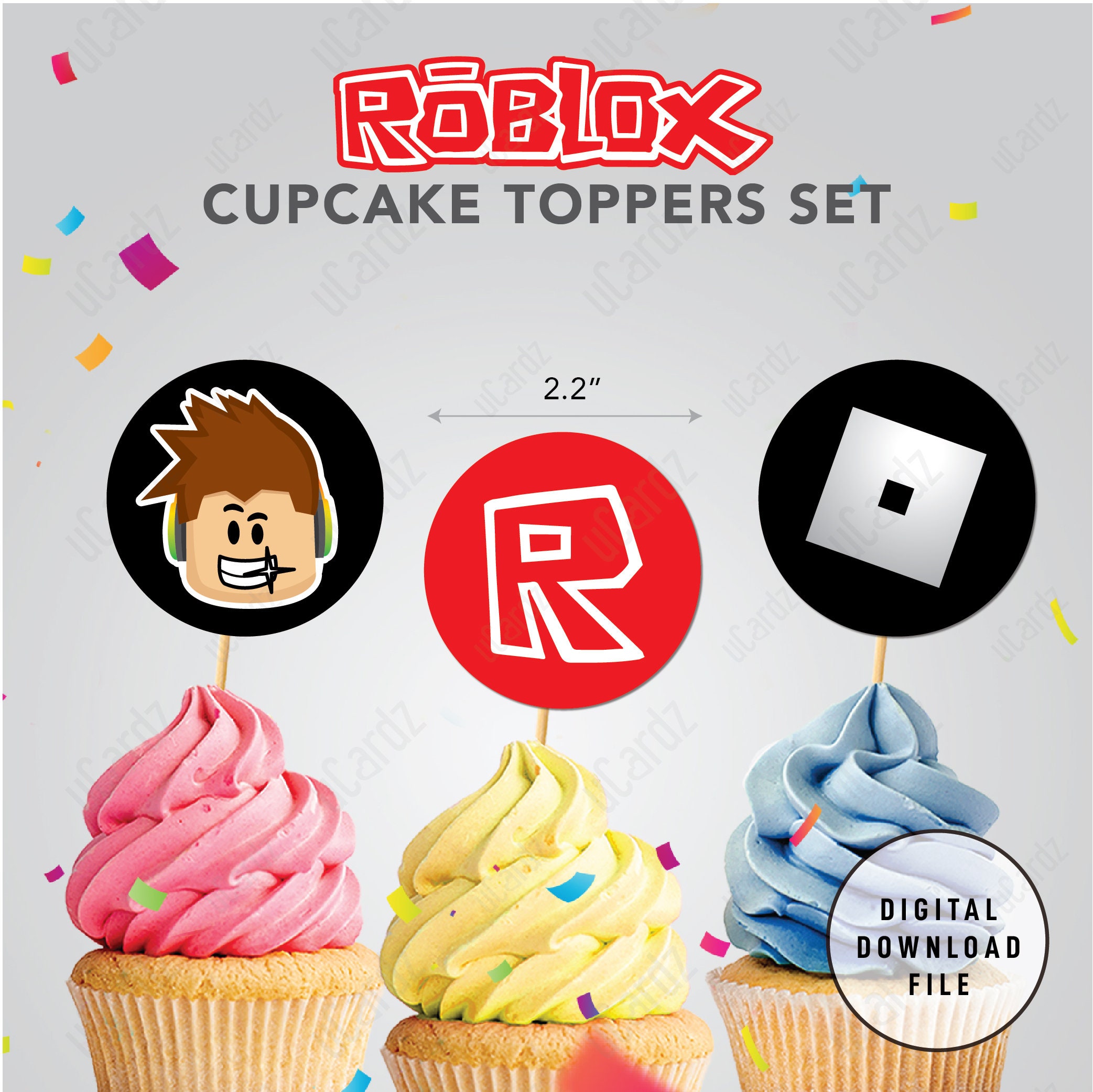 Printable Roblox Cupcake Toppers Roblox Party Toppers Etsy