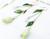 Real Flower Earrings,Mini Flower Drop earrings,Botanical Jewelry,pressed flower earrings,best gift for her- handmade real flower earrings