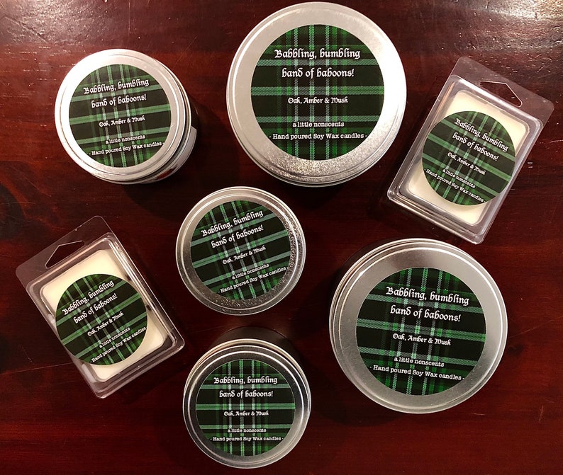 A Wizarding World inspired soy-wax candle bumbling band of baboons Babbling
