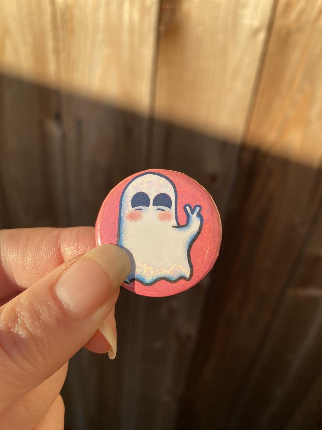 Cute Peace Ghost Funny Halloween Button Pin | Waterproof, Accessory - Etsy