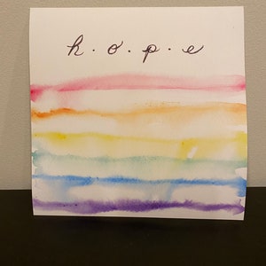 Hope giclee print of original watercolor and ink on paper, 8x8” unframed.