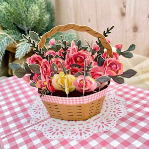 Birthday Flowers, Flower Card, Birthday Card, Pop Up Card, 3D Card, Greeting Card, Card For Her, Card for Wife, Card for Mom, Card for Her