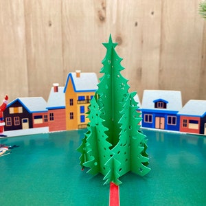 Holly Night in Town, 3D Pop Up Card, 3D Christmas Card,  Christmas card for anyone