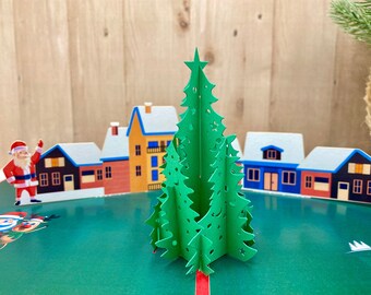 Holly Night in Town, 3D Pop Up Card, 3D Christmas Card,  Christmas card for anyone