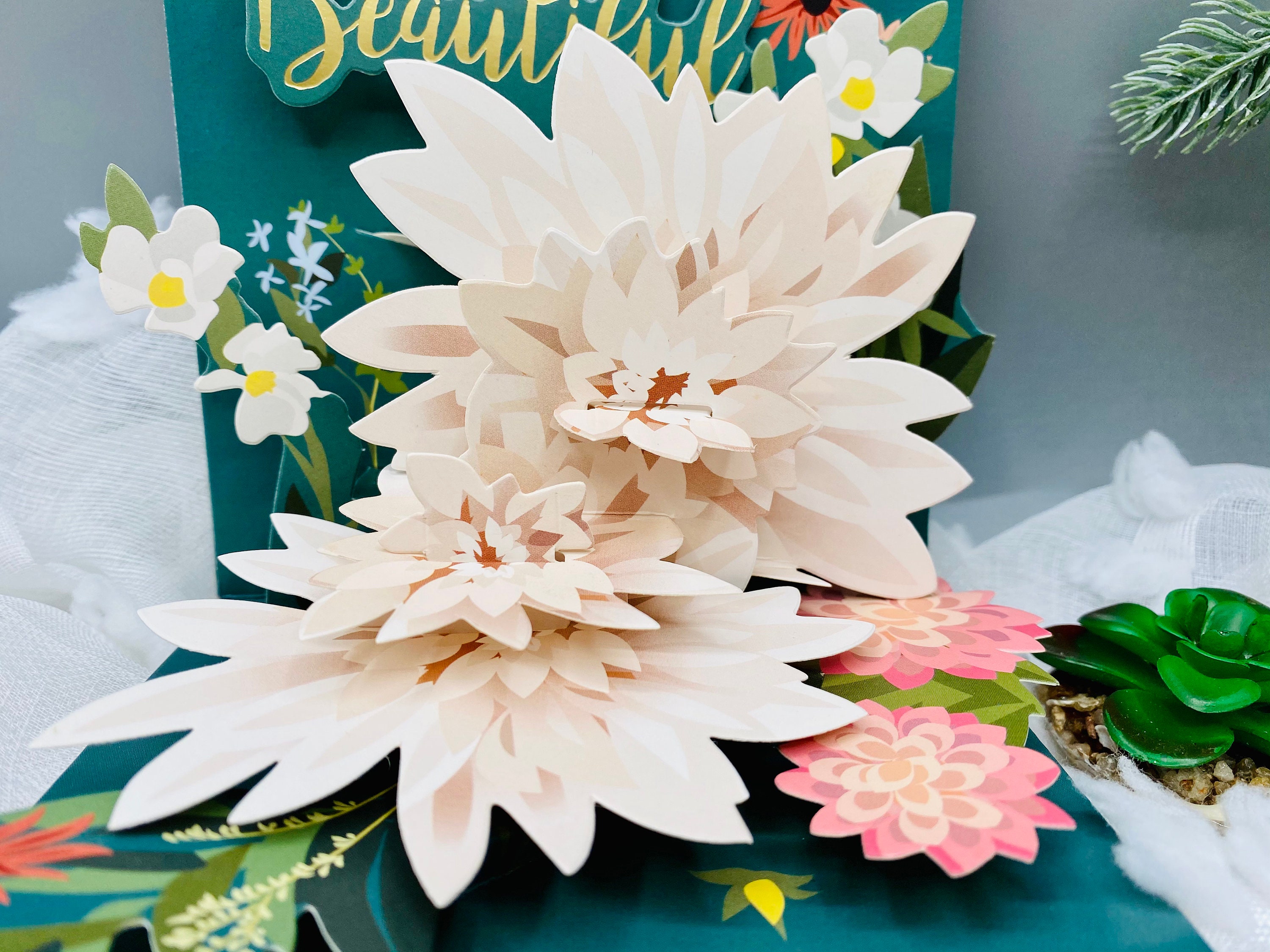 Flower Card, Pop up Card, 3D Card, Greeting Card, Mothers Day Card ...