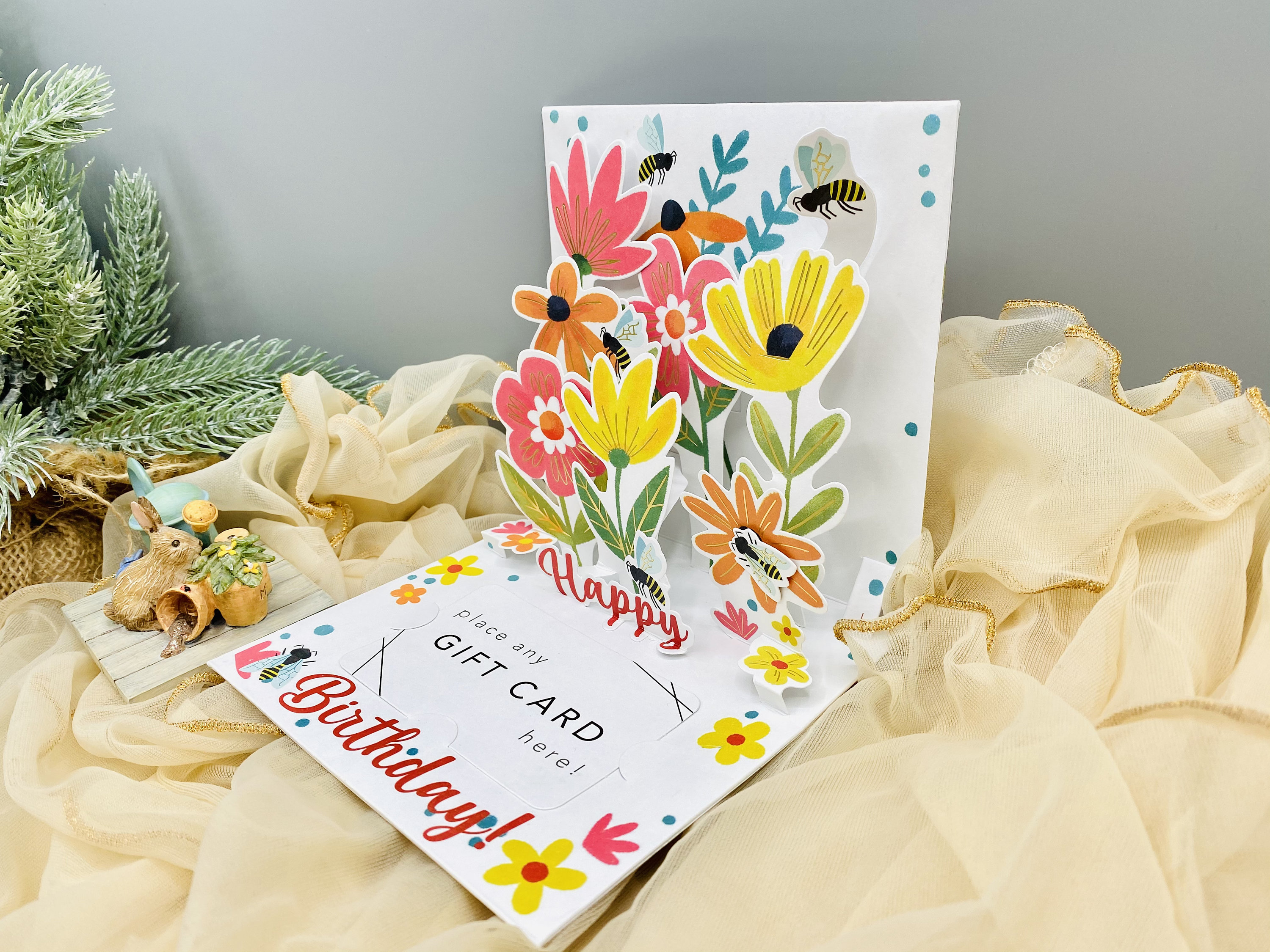 Floral Pop up Card (gift Card Holder), Pop up Birthday Card, 3D ...