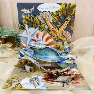 Personnalisation - Carte pop-up pour toutes les occasions, carte 3D, joyeux anniversaire, je pense à vous, merci, toutes les occasions, sous la mer, amateur de plongée