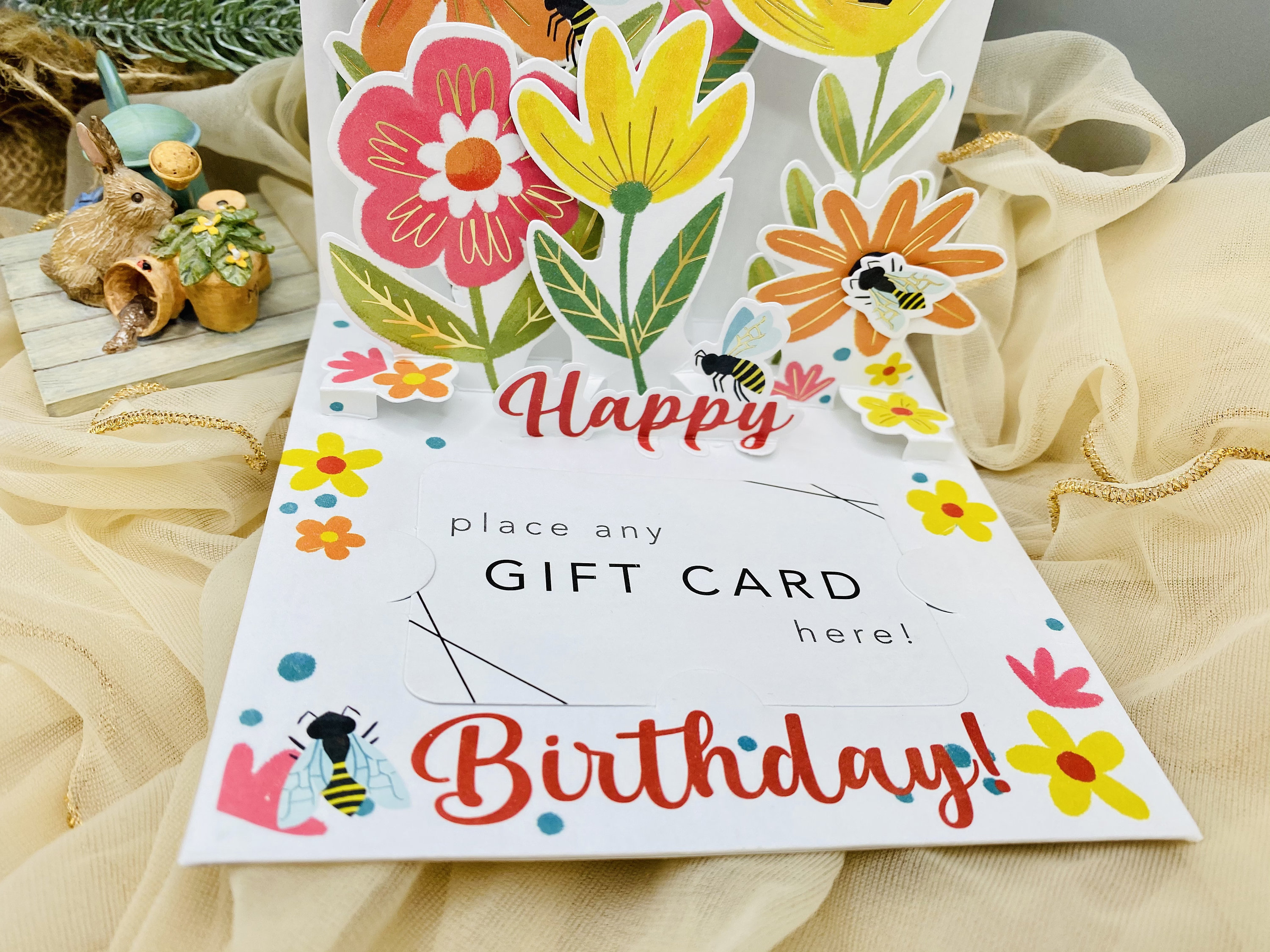 Floral Pop up Card (gift Card Holder), Pop up Birthday Card, 3D ...
