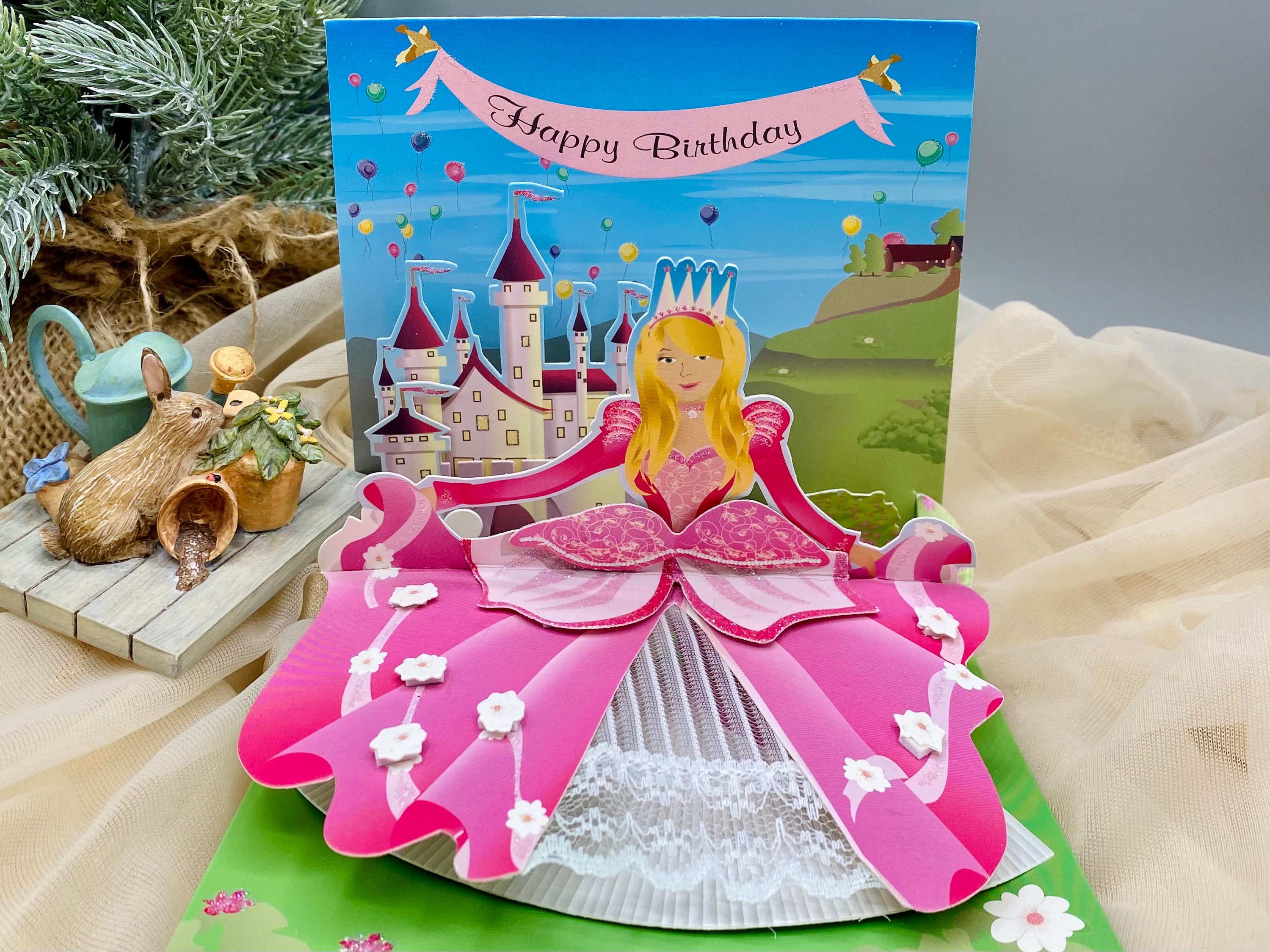 602654-0-1 Disney Birthday Card Multi Pop Up Disney Princess Castle UK Greetings 3D Granddaughter Birthday Card 