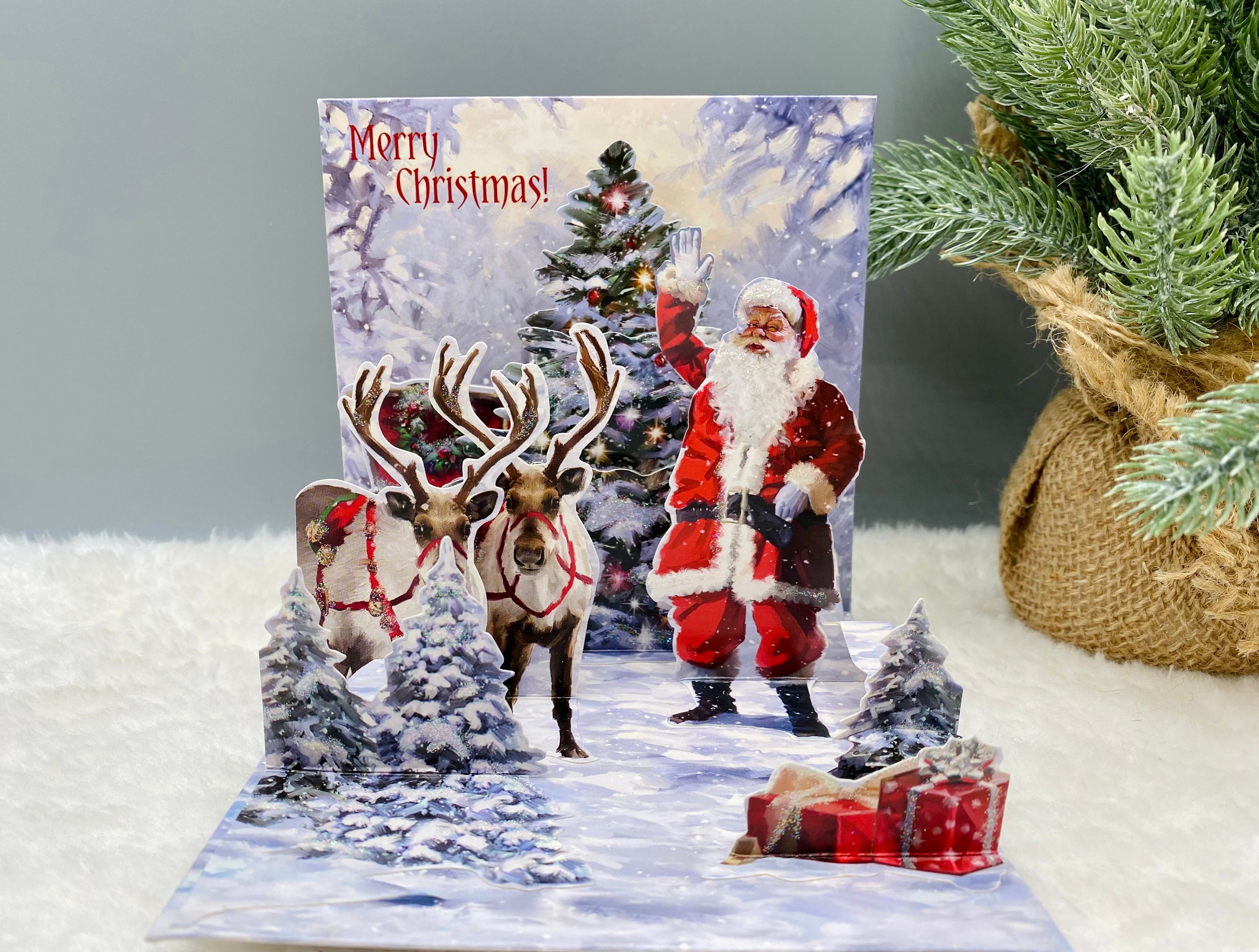 Hi Jolly Santa, 3D Christmas cards, Pop Up Christmas Card