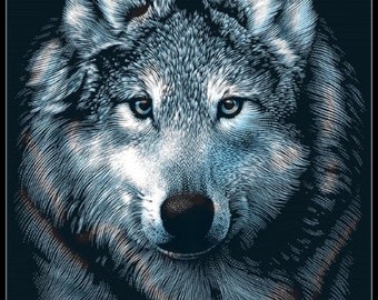 CA168213001 - Wolf Portrait - Counted Cross Stitch Patterns - Needlework Embroidery Crafts DIY DMC Printable Chart - Color Symbols