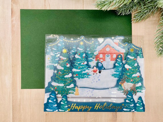 Lang Snowy Inspirations Pop-Up-Weihnachtskarten – 8 Stück Mit Umschlägen, 3D-Effekt