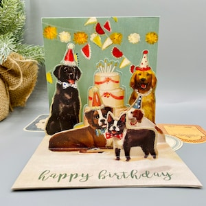 Cartes d'anniversaire pop-up pour chiens, carte d'anniversaire pop-up, carte d'anniversaire 3D, cartes d'anniversaire pop-up, carte d'anniversaire, carte de voeux, carte pour les amoureux des chiens