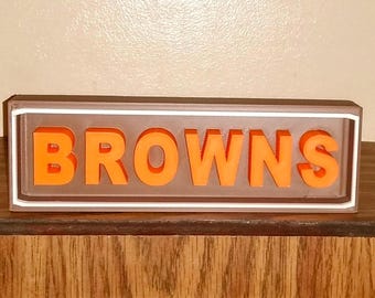 Nfl team signs  CLEVELAND BROWNS sign Name Plate team sign, nfl team nameplate/sign, BROWNS Sign!