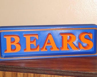 Nfl team signs  CHICAGO BEARS sign Name Plate team sign, nfl team nameplate/sign, Chicago BEARS Sign