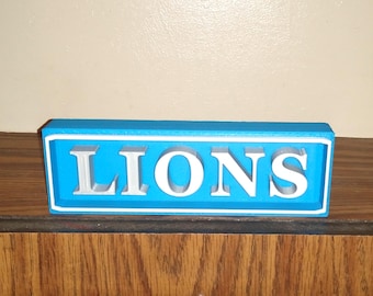 Nfl team signs  DETROIT LIONS sign Name Plate nfl team sign , nfl team nameplate/sign, Detroit LIONS Sign