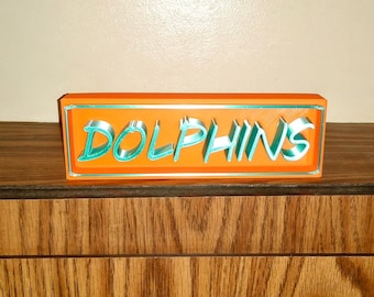 Nfl team signs  MIAMI DOLPHINS sign Name Plate team sign, NFL team nameplate/sign, Miami Dolphins Sign!