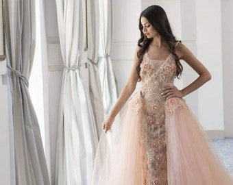 Haute Couture pink wedding dress