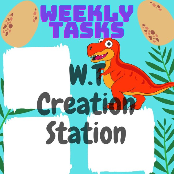 Dinosaur Childrens, Kids Weekly Task Chart, weekly Routine, Chore Chart, weeklyResponsibilities, Children's Job Poster, ADHD, ASD, Autism