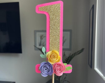 Cake Topper Erster Geburtstag, Tortenstecker Nummer 1, Cake Topper Erster Geburtstag